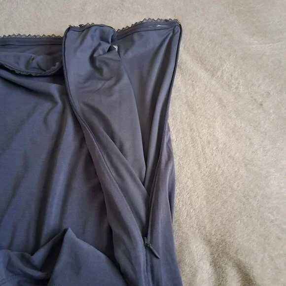 Rouje X J. Crew Women's Size Medium Shadow Grey Cinema Strapless Midi Dress - Picture 11 of 16